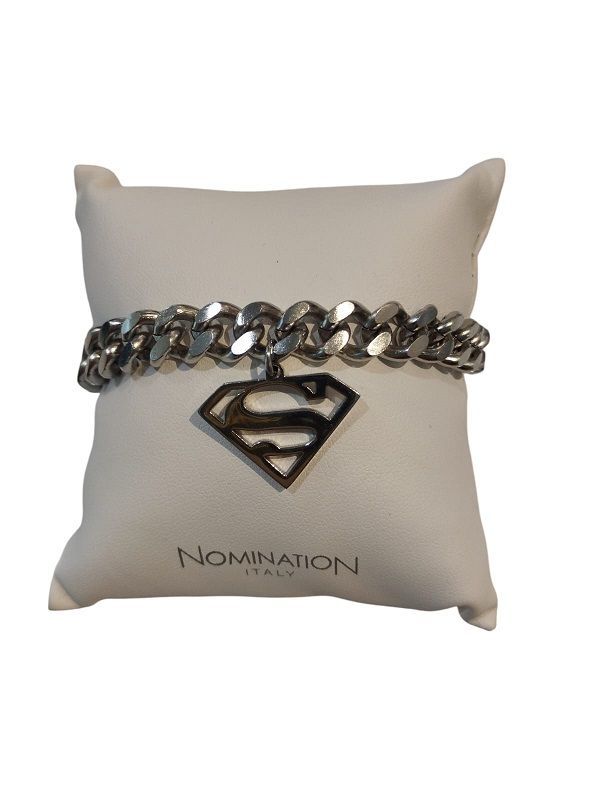 Bracciale in acciaio con S di Superman - NOMINATION