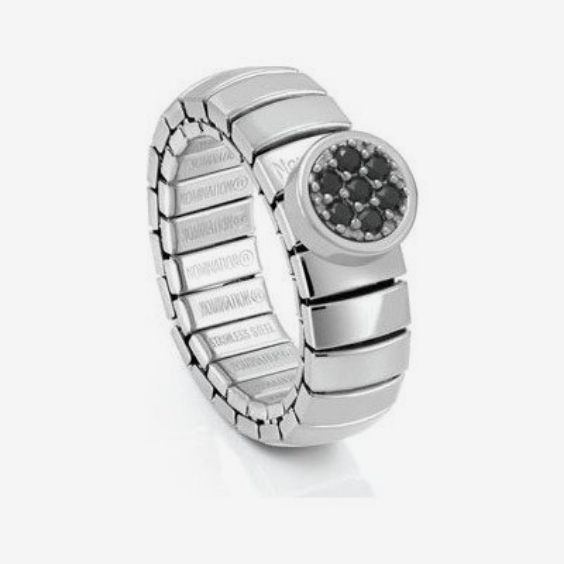 Anello in acciaio e zirconi - NOMINATION