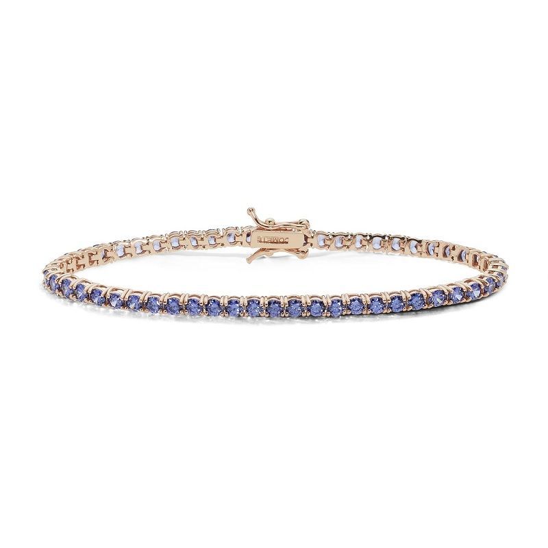 Bracciale in Argento in bagno d'Oro rosè e zirconi tanzanite - COMETE