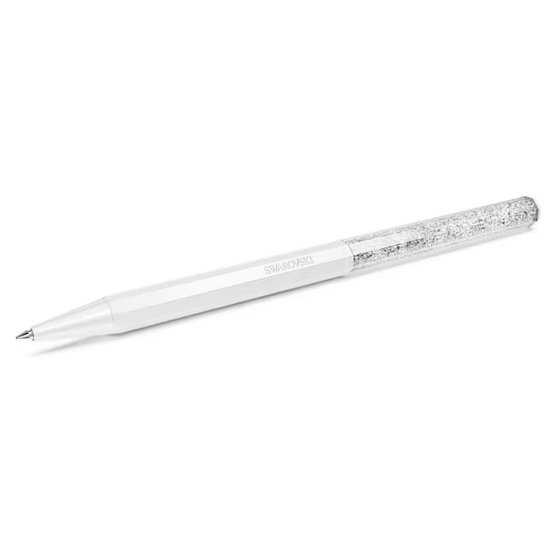 Penna a sfera Crystalline Forma ottagonale, Bianco, Laccato bianco - SWAROVSKI