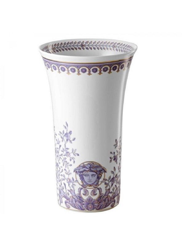 Vaso in porcellana 34 cm, Le Grand Divertissement ,bianco, viola - ROSENTHAL VERSACE Vaso in porcellana 34 cm, Le Grand Divertissement ,bianco, viola - ROSENTHAL VERSACE