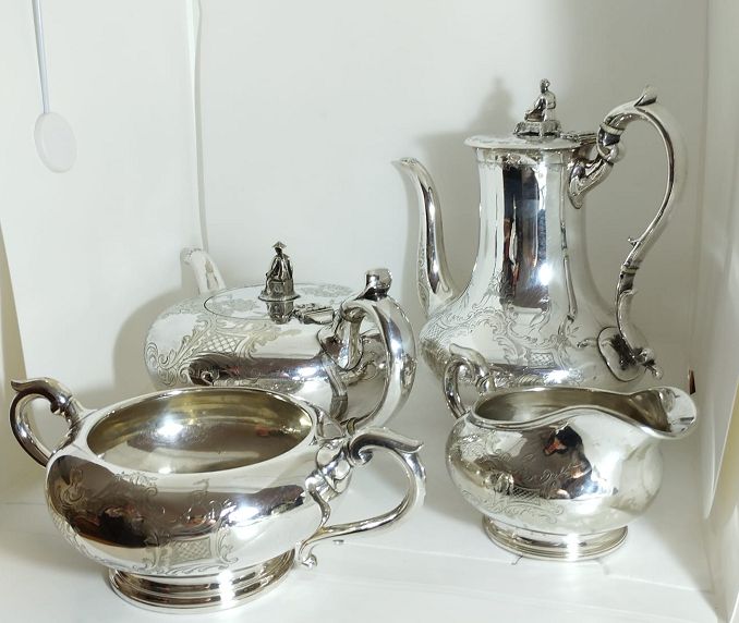 Set 4 Pz. Sheffield George Richmond Collis & Co London - ROSAS