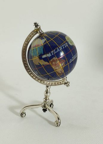 Mappamondo da scrivania con base argento 925 - ANGINI
