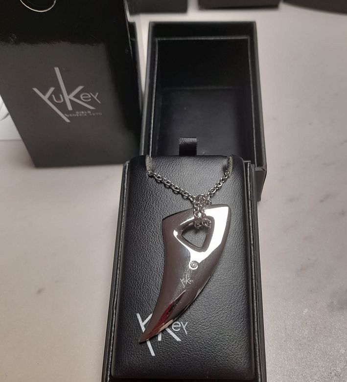 Collana in acciaio lucido e diamante - YEKEY BY YUKIKO