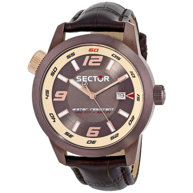 Orologio Oversize 3H BROWN DIAL BROWN STRAP - SECTOR