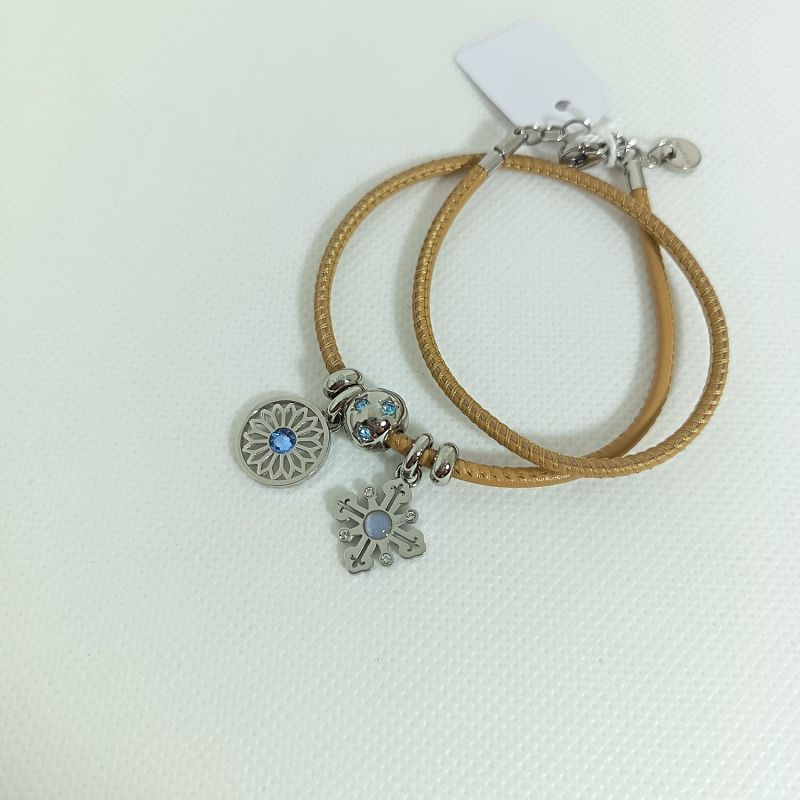 Bracciale in pelle beige componibile Tres Jolie - BROSWAY