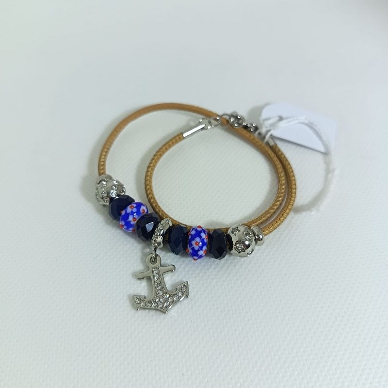 Bracciale in pelle beige componibile Tres Jolie - BROSWAY