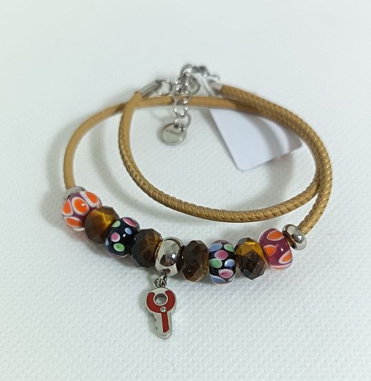 Bracciale in pelle beige componibile Tres Jolie - BROSWAY Bracciale in pelle beige componibile Tres Jolie - BROSWAY