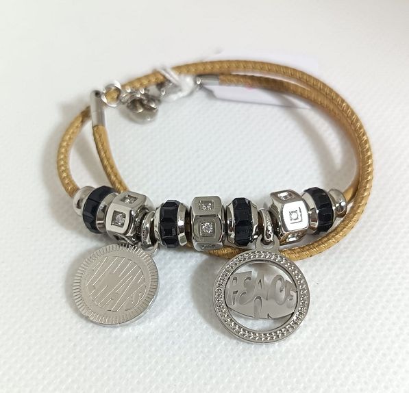 Bracciale in pelle beige componibile Tres Jolie - BROSWAY Bracciale in pelle beige componibile Tres Jolie - BROSWAY