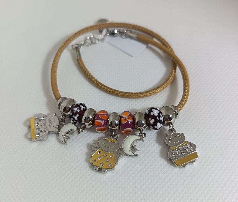 Bracciale in pelle beige componibile Tres Jolie - BROSWAY