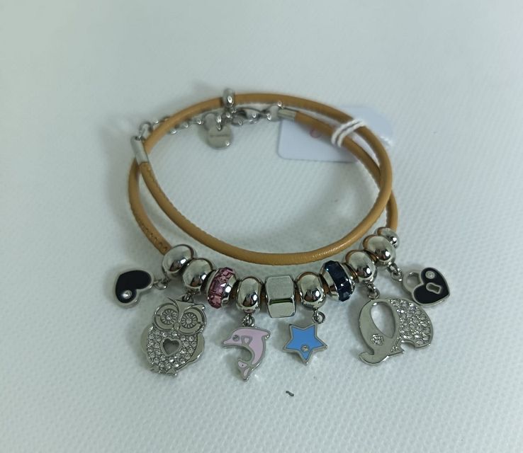 Bracciale in pelle beige componibile Tres Jolie - BROSWAY Bracciale in pelle beige componibile Tres Jolie - BROSWAY