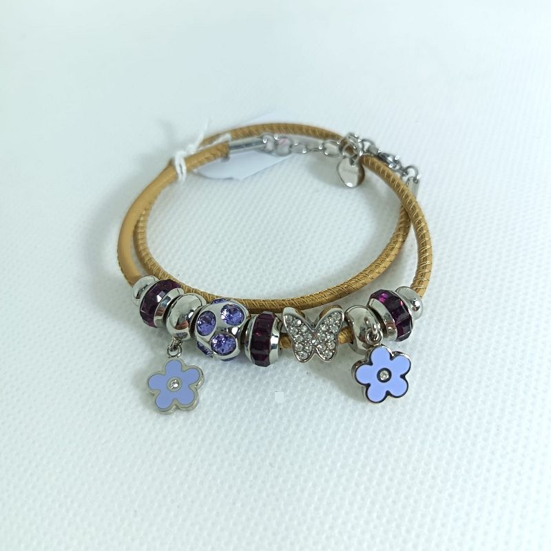 Bracciale in pelle beige componibile Tres Jolie - BROSWAY