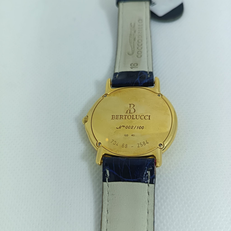 Orologio cassa in oro 18 kt automatico e cinturino in pelle - BERTOLUCCI