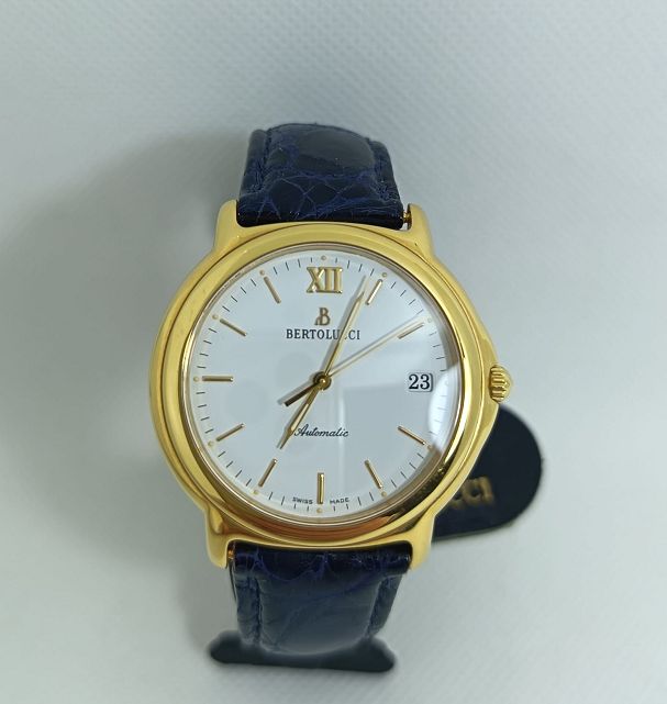 Orologio cassa in oro 18 kt automatico e cinturino in pelle - BERTOLUCCI