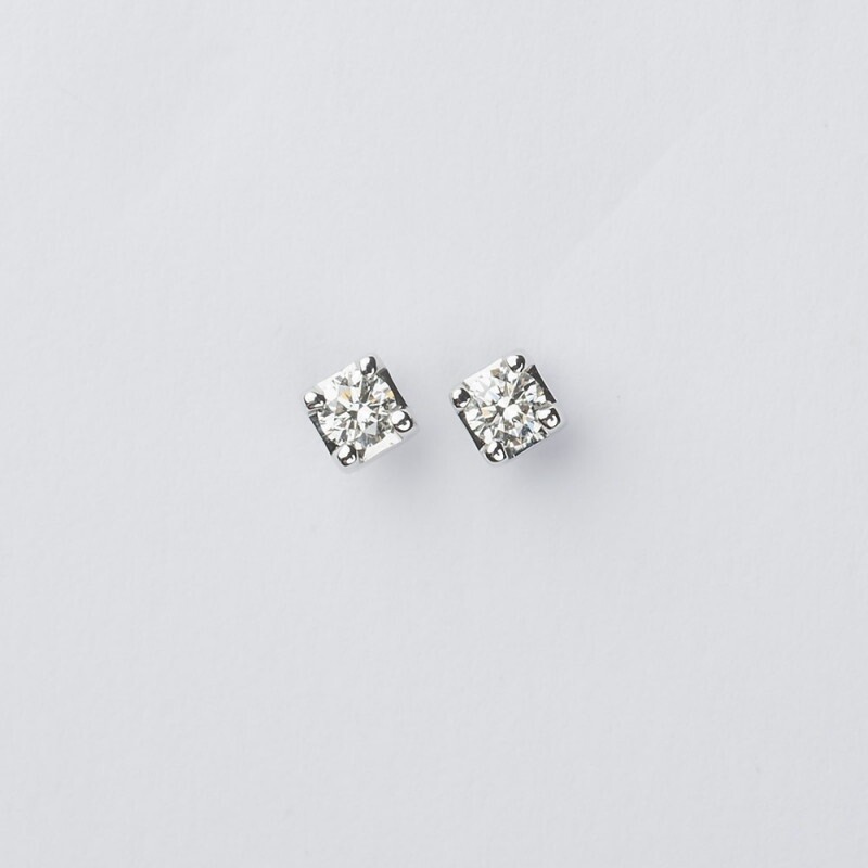 Orecchini Punto Luce in Oro Bianco e Diamanti - CRIVELLI