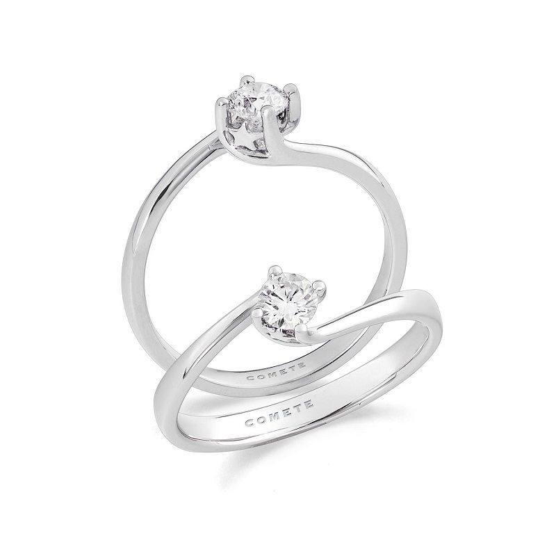 Anello in Oro bianco e Diamante bianco - COMETE Anello in Oro bianco e Diamante bianco - COMETE