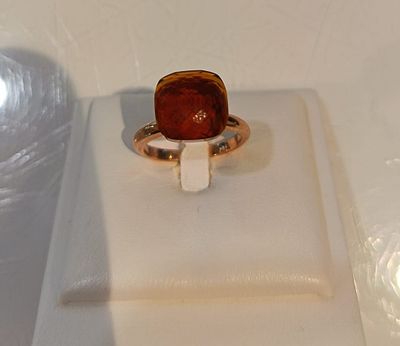 Anello in oro rosa 18 kt e pietra madeira - LABRIOLA