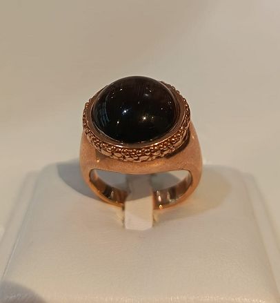 ​Anello in oro rosa 18 kt e pietra tormalina marrone - LABRIOLA