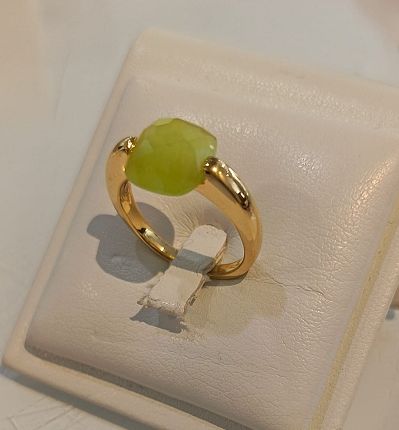 ​Anello in oro giallo 18 kt e pietra tormalina sfaccettata - LABRIOLA