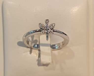 Anello oro bianco 18 kt e diamanti - ARZANI