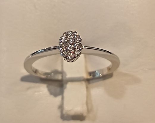 Anello oro bianco 18 kt e diamanti - ARZANI