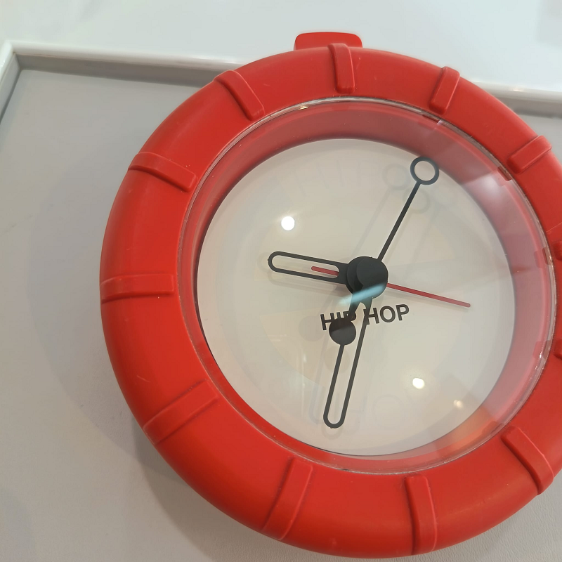 ​Orologio Sveglia in Silicone Rosso Bianco Alarm da Tavolo - HIP HOP