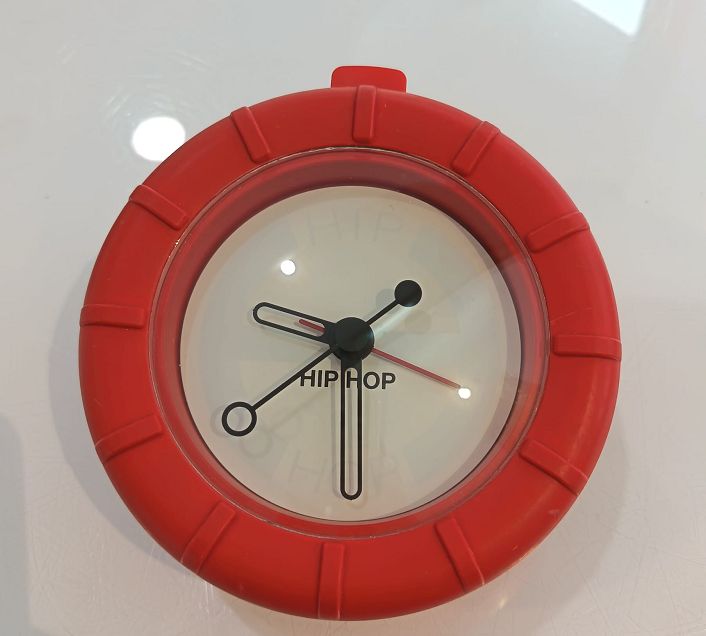 ​Orologio Sveglia in Silicone Rosso Bianco Alarm da Tavolo - HIP HOP