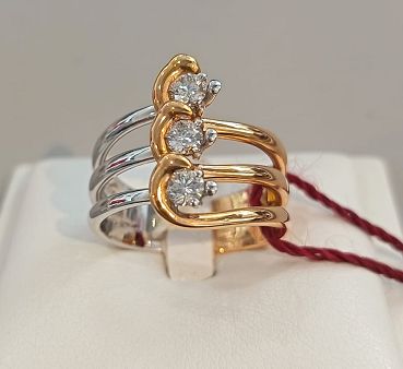 Anello Trilogy in oro bianco e oro rosa 18 kt - RECARLO Anello Trilogy in oro bianco e oro rosa 18 kt - RECARLO