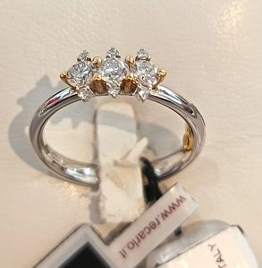 Anello Trilogy in oro bianco e oro rosa 18 kt - RECARLO