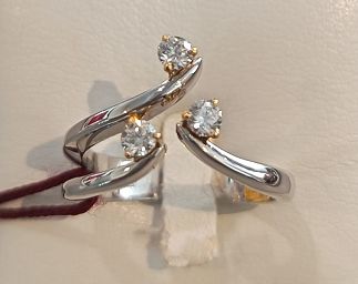 Anello Trilogy in oro bianco e oro rosa 18 kt - RECARLO