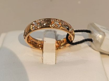 Anello a fascia in oro rosa 18 kt e diamanti - RECARLO Anello a fascia in oro rosa 18 kt e diamanti - RECARLO