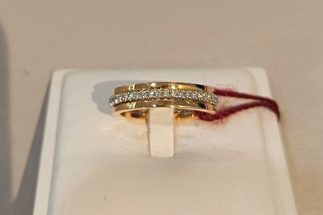 Anello fedina eternity (tutto giro) in oro bianco e rosa 18 kt e diamanti - RECARLO Anello fedina eternity (tutto giro) in oro bianco e rosa 18 kt e diamanti - RECARLO