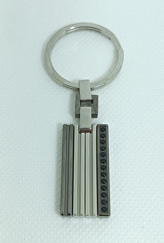 Portachiavi acciaio e diamanti neri - CHIMENTO Portachiavi acciaio e diamanti neri - CHIMENTO