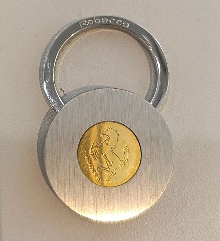 Portachiavi in acciaio e oro 18 kt - REBECCA