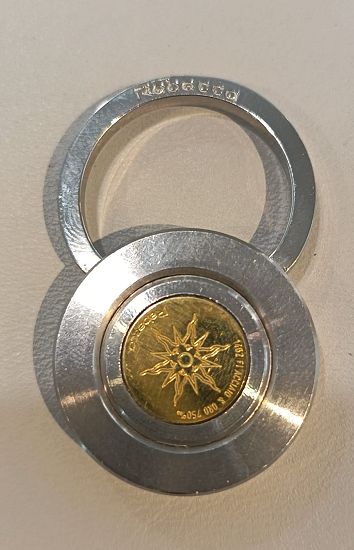 Portachiavi in acciaio e oro 18 kt - REBECCA Portachiavi in acciaio e oro 18 kt - REBECCA