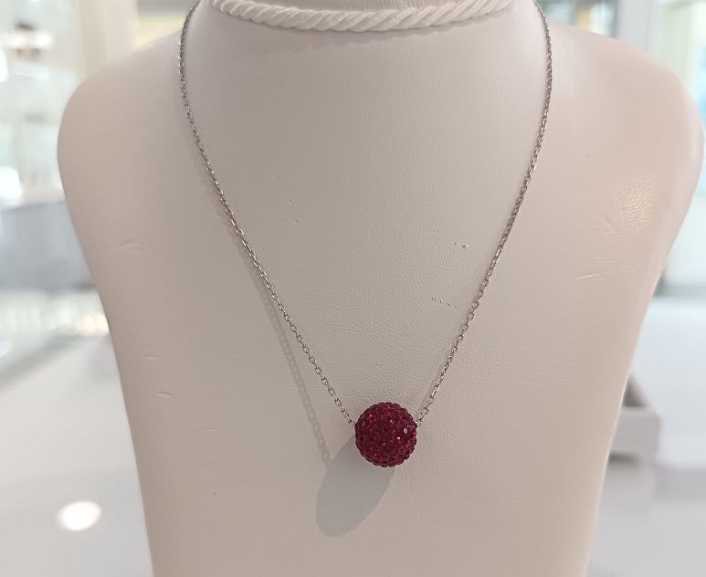 Collana in argento 925 e cristalli rosso - STROILI GIOIELLI Collana in argento 925 e cristalli rosso - STROILI GIOIELLI