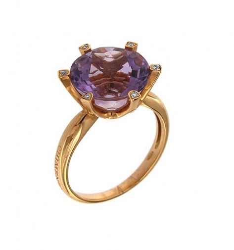 Anello con Ametista e Diamanti - chimentnello