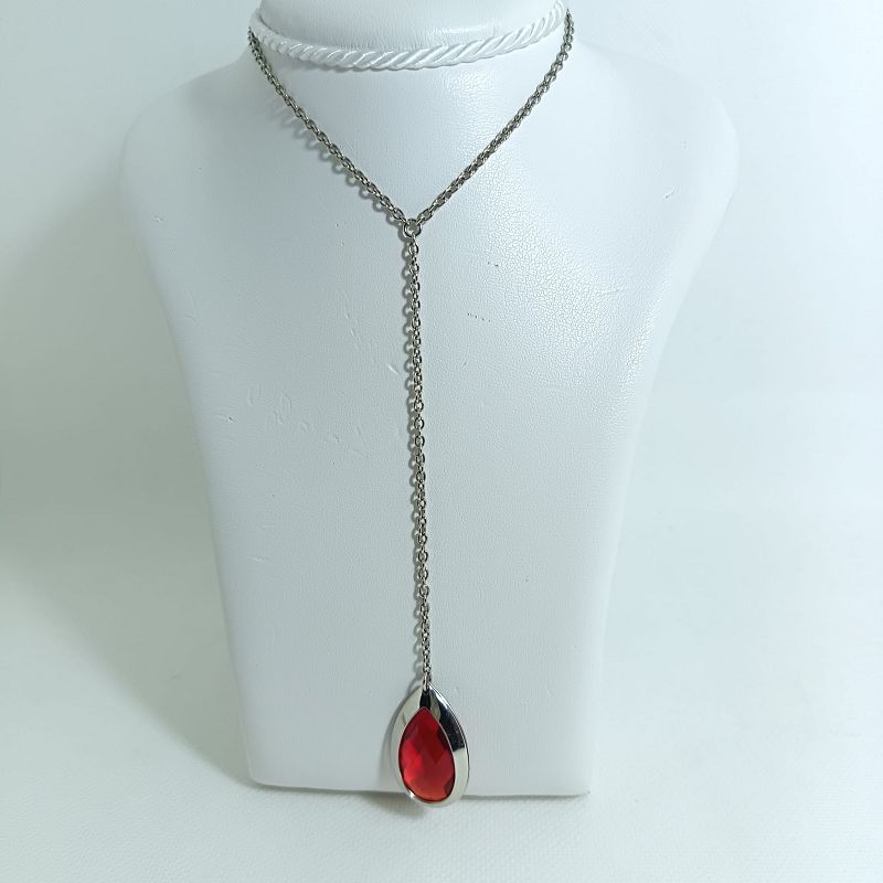​Collana in acciaio e quarzo rosso - ZERO BY ZANCAN