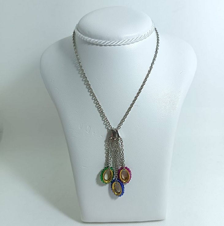 Collana in acciaio , quarzi  e oro 18 kt - ZERO BY ZANCAN