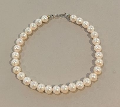 Bracciale perle acqua salata 6/6,5 chiusura oro 18 kt - CARAVECCHIA