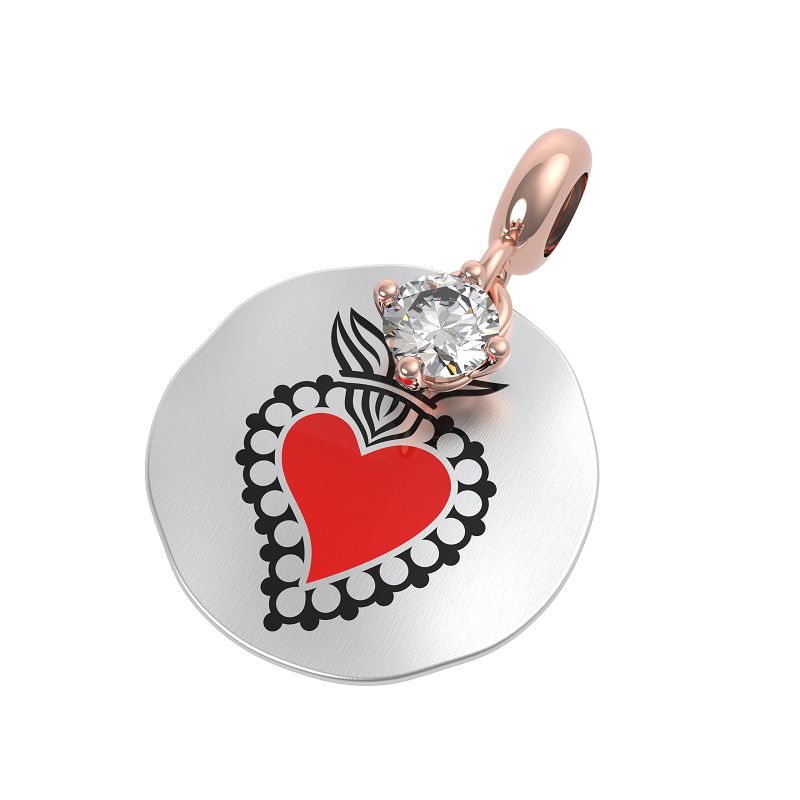 CHARM ARG. 925 – SACRO CUORE – CRISTALLO DI ROCCA - RERUM