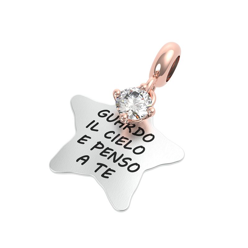 Charm AMORE in Argento Cristallo - RERUM