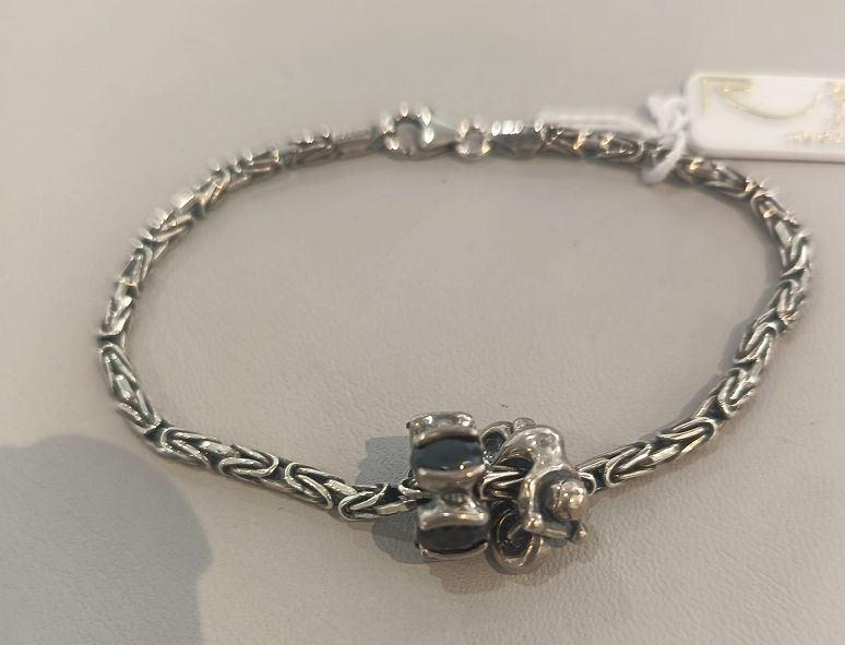 Bracciale componibile in argento con motociclista - TEDORA Bracciale componibile in argento con motociclista - TEDORA