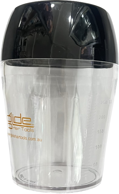 Glide hair tools plastic measure cup with lid 250ml