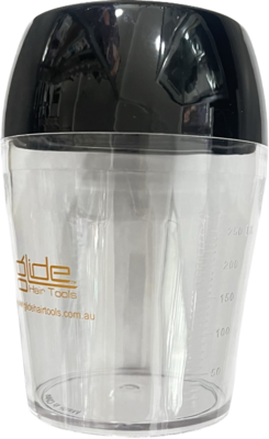 Glide hair tools plastic measure cup with lid 250ml