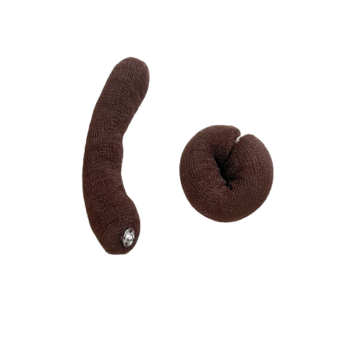 Donut & sausage two way hair padding brown