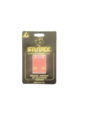 Studex earrings mini amethyst 24ct gold plated