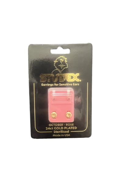 Studex earrings mini rose 24ct gold plated