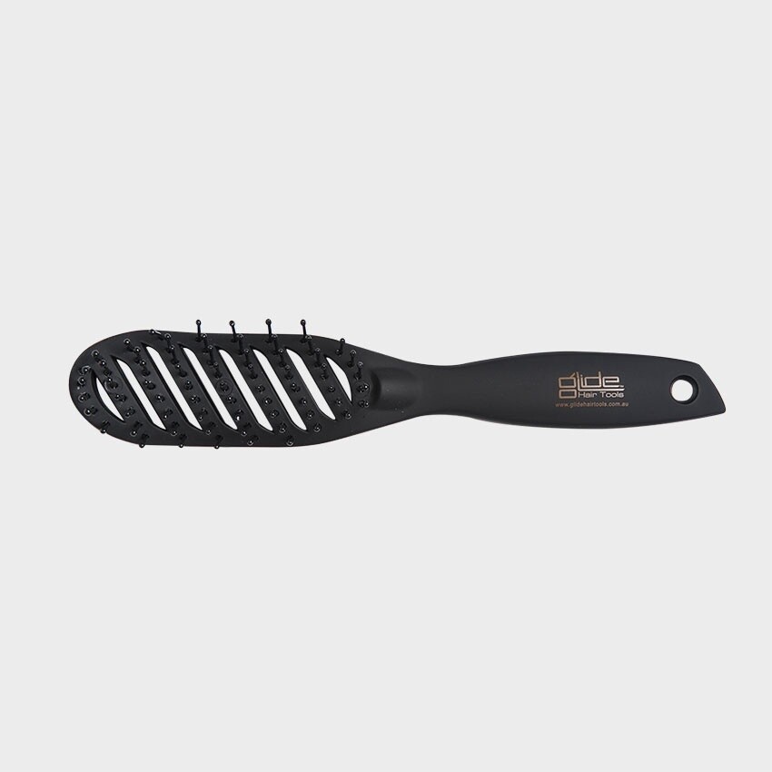 Glide hair tools rubberized curved vent brush