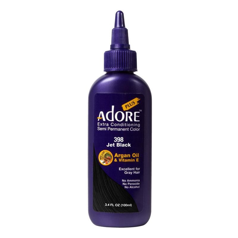 Adore plus semi permanent hair colour jet black 398